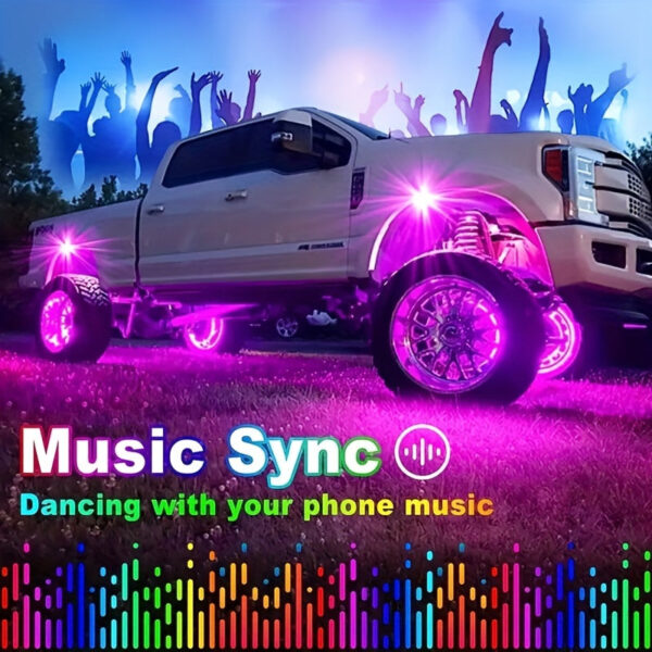 RGB LED Rock Light Kit with Remote Control - Multicolor Underglow Lights for Trucks SUV ATV - Image 6