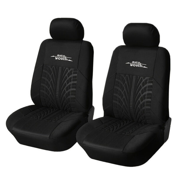 Universal Front Car Seat Covers with Tire Track Design - Image 2