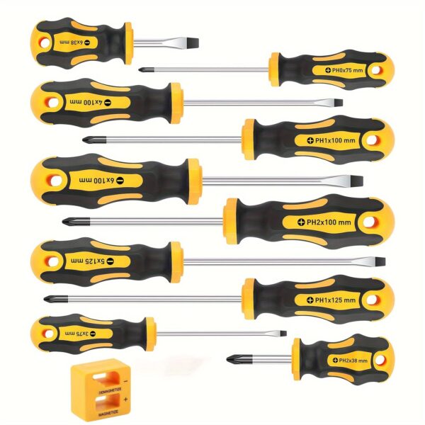 Magnetic Screwdriver Set with Phillips and Flat Head Tips 11pc