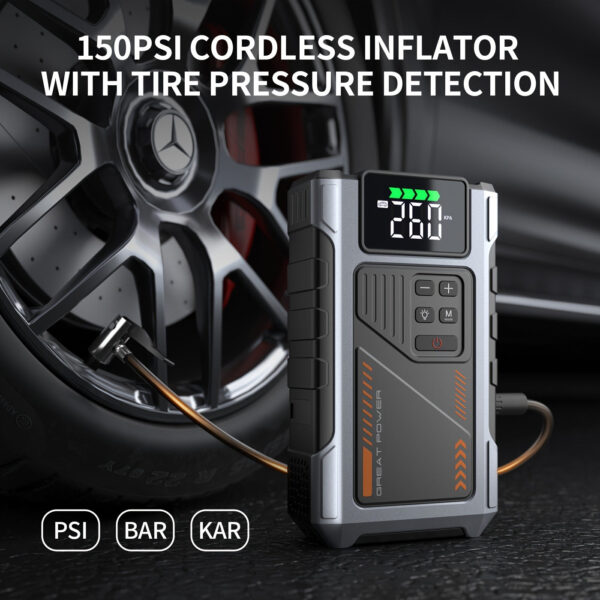 Geeneu W100 Portable Car Jump Starter with Air Compressor 2500A Peak - Image 5