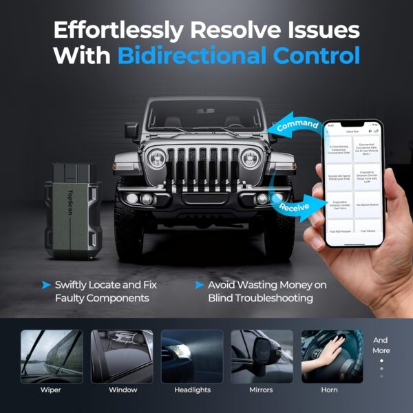 TopScan OBD2 Wireless Scanner Diagnostic Tool for iOS Android - Image 2