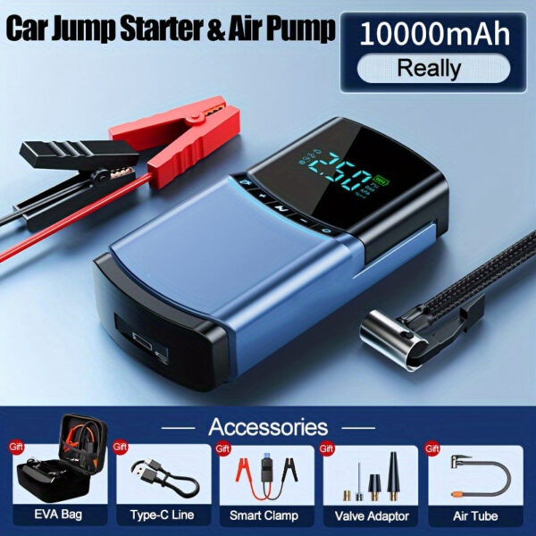BUVAYE Car Jump Starter with Air Compressor - 12000mAh, 2500A Peak