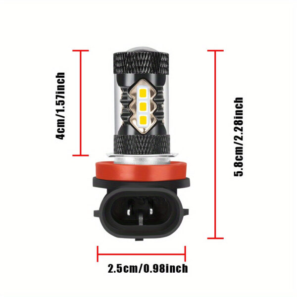 H8/H11 Yellow LED Fog Lights 3000K - BMW 3/5 Series - Image 3