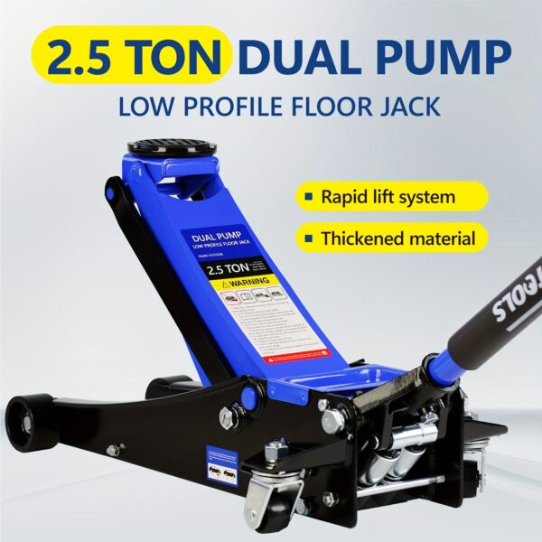 3 Ton Dual Piston Floor Jack Low Profile Steel Racing - Image 9