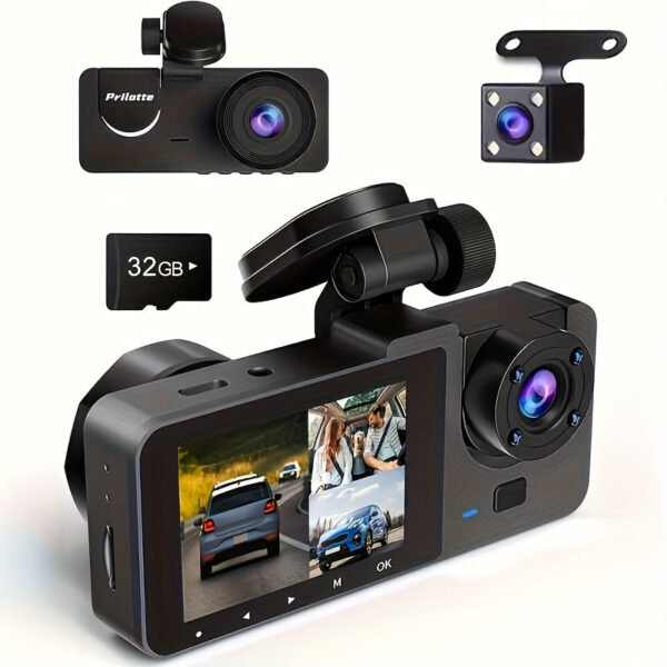 4K Dual Dash Camera with Night Vision and 32GB SD Card