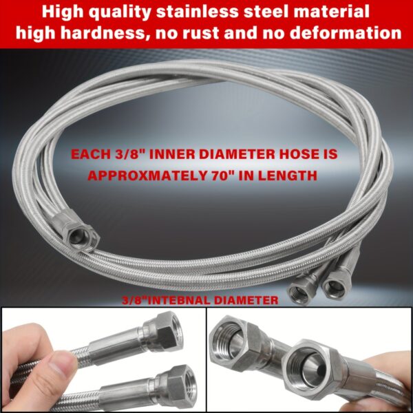 70-inch 6AN Braided Transmission Cooler Lines for GM Ford - Image 3