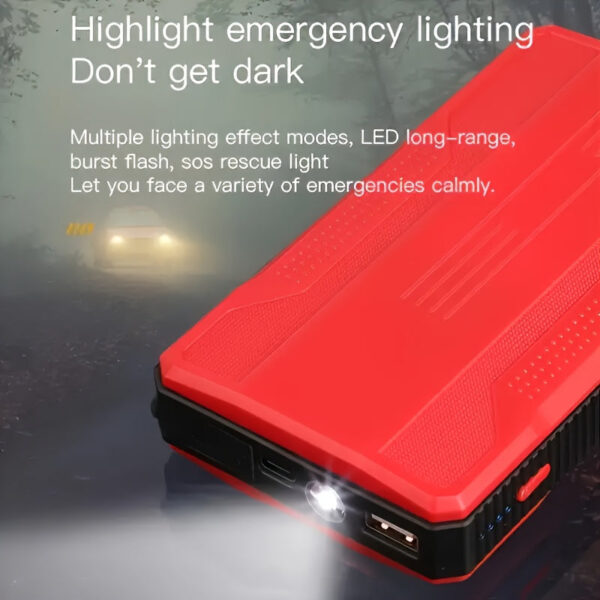 Portable Car Jump Starter 12V with LED Flashlight - Image 5