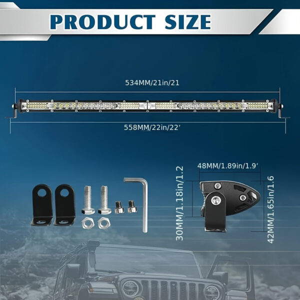 11/21 Inch LED Light Bar Single Row 12V/24V - Image 8