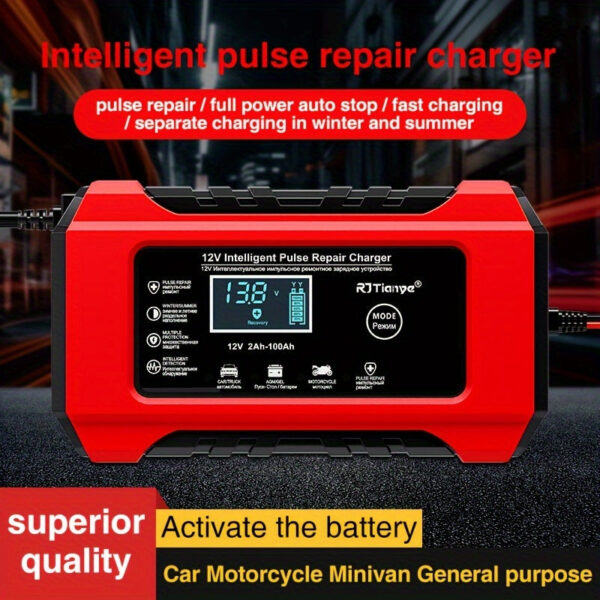 12V Smart Car Battery Charger and Maintainer 2-100Ah