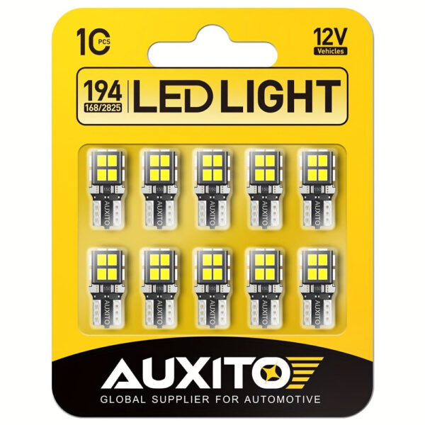 AUXITO 194 LED Interior Light Bulbs 10-Pack White 6500K - Image 2