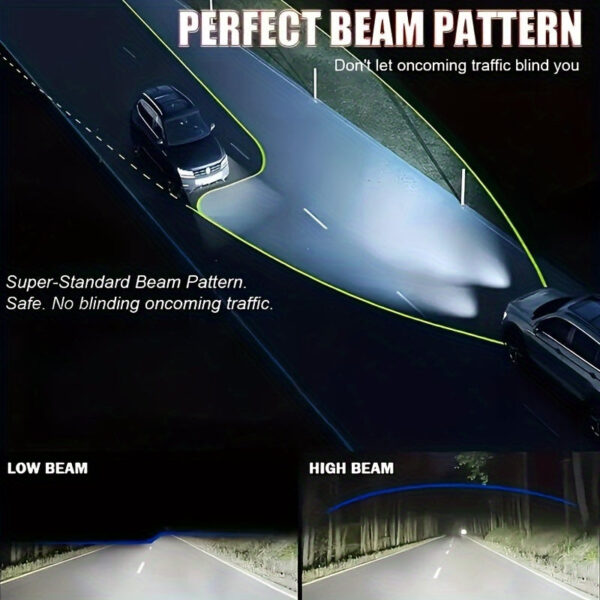 H13 9008 LED Headlight Bulbs 6000K White Car Lights - Image 3