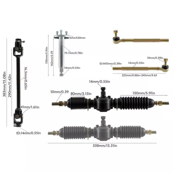 Front Steering Assembly Kit - Go Kart ATV Mini Bike - Image 4