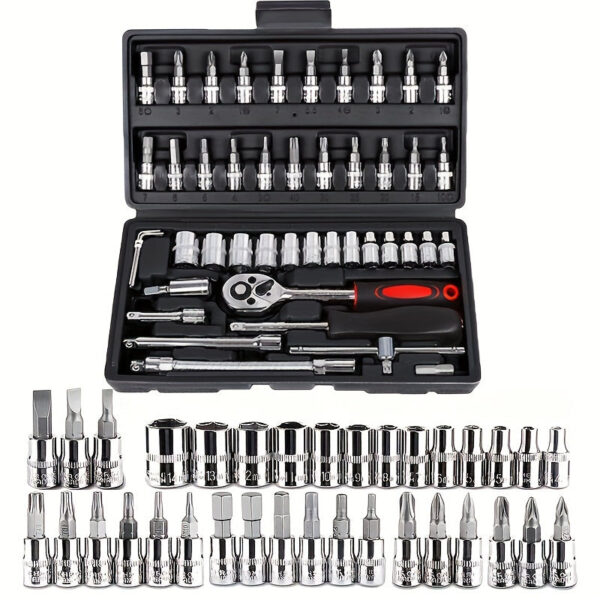 Car Repair Tool Set with Ratchet Torque Wrench - Image 2