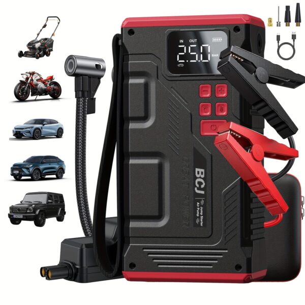Car Jump Starter with Air Compressor 5000A Peak 150PSI Digital Tire Inflator 12V Battery Charger - Image 7