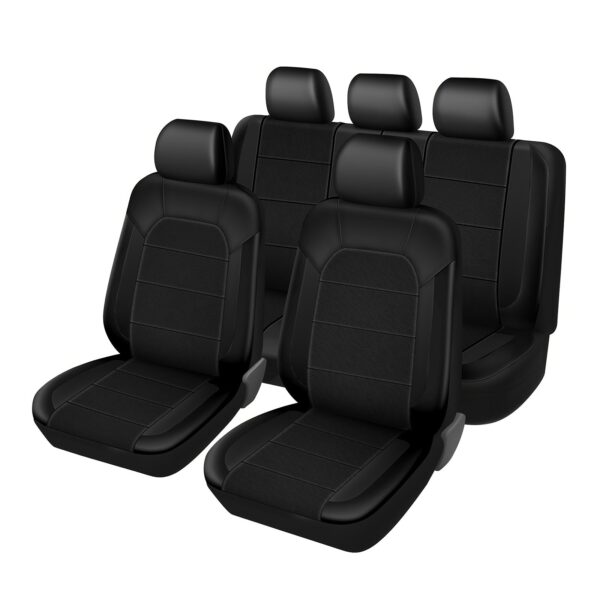 Quilted Faux Leather Car Seat Covers with Diamond Stitching - Image 9