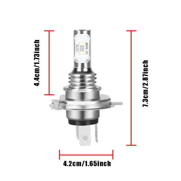H4 9003 LED Headlight Bulbs 8000K Blue 2-Pack - Image 2
