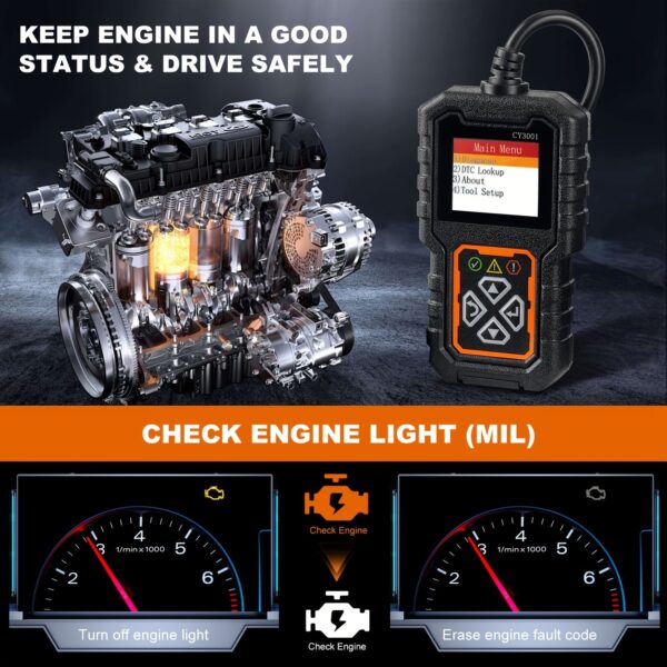 CY3001 OBD2 Car Scanner Engine Code Reader Diagnostic Tool - Image 4