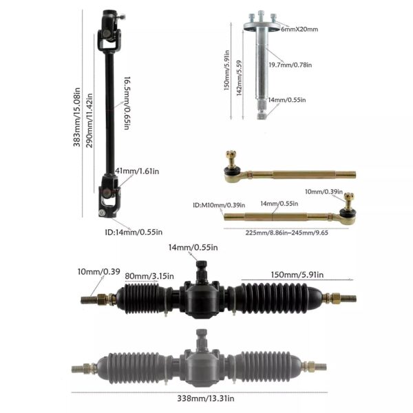 Front Steering Assembly Kit - Go Kart ATV Mini Bike - Image 3