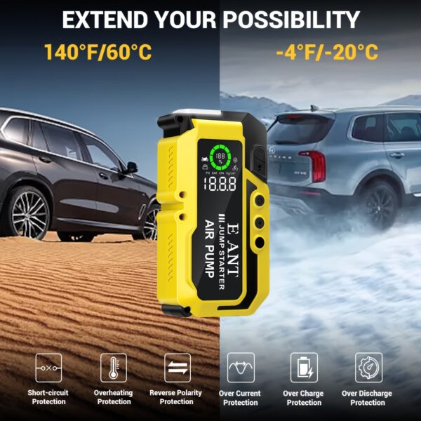 Portable Car Jump Starter 4000A with Air Compressor - Image 6