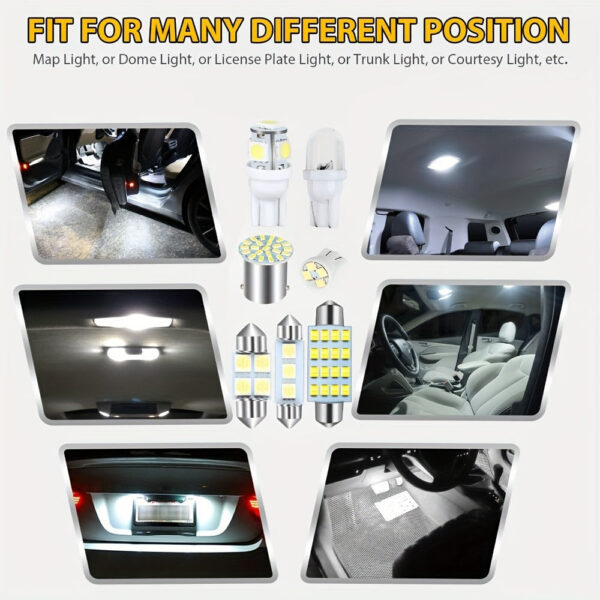 Car Interior LED Light Bulb Kit 42pc White for Map Dome License Plate - Image 5