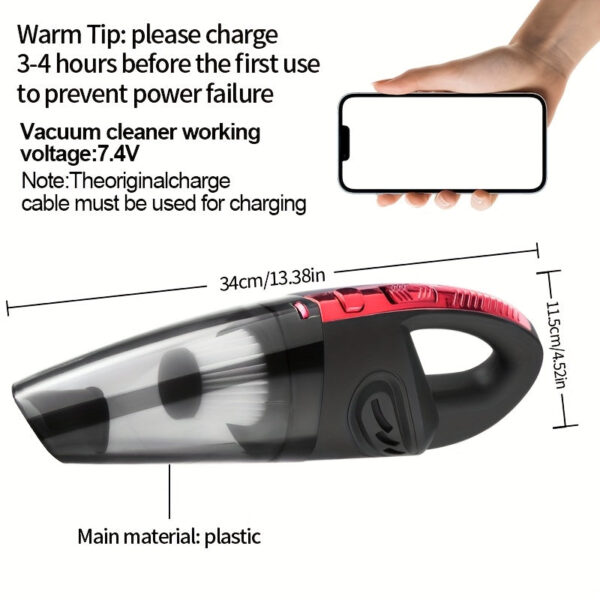 High Power Car Vacuum Cleaner - Wet/Dry with Multi-Use Attachments