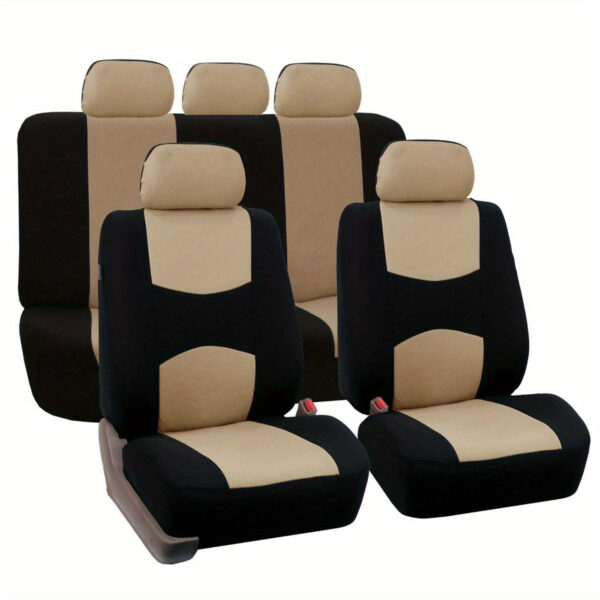 Universal 5-Seat Polyester Car Seat Cover Set - Image 3