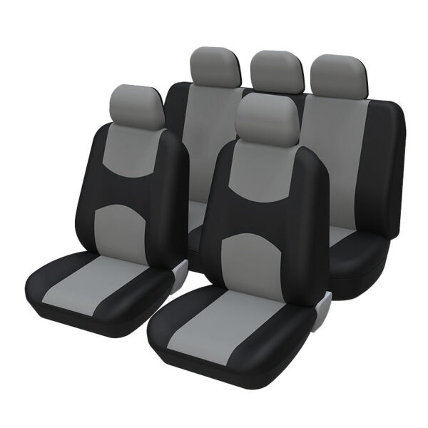Universal Car Seat Covers Full Set Black Cloth - Image 3