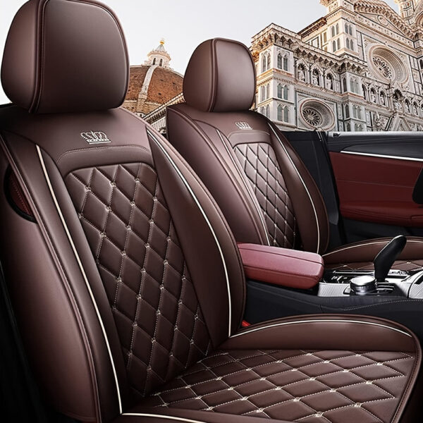 Car Seat Covers Full Set Faux Leather 5-Seat Universal Fit - Image 20