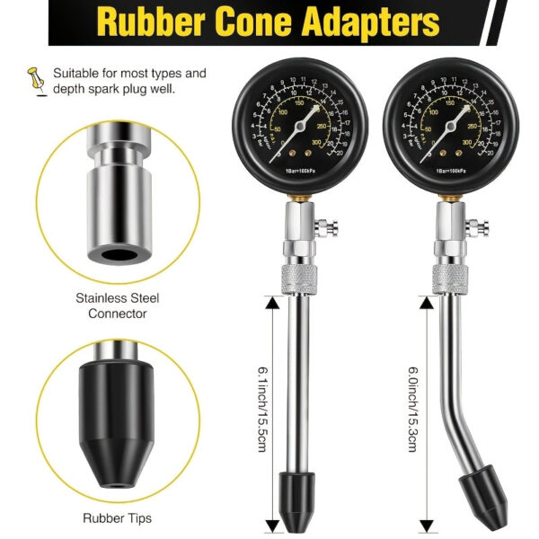 9-Piece Automotive Compression & Spark Plug Tester Kit - Image 4