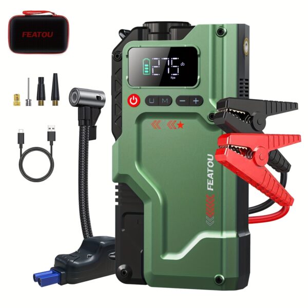 5000A Portable Car Jump Starter with Air Compressor - Digital Display - Image 9