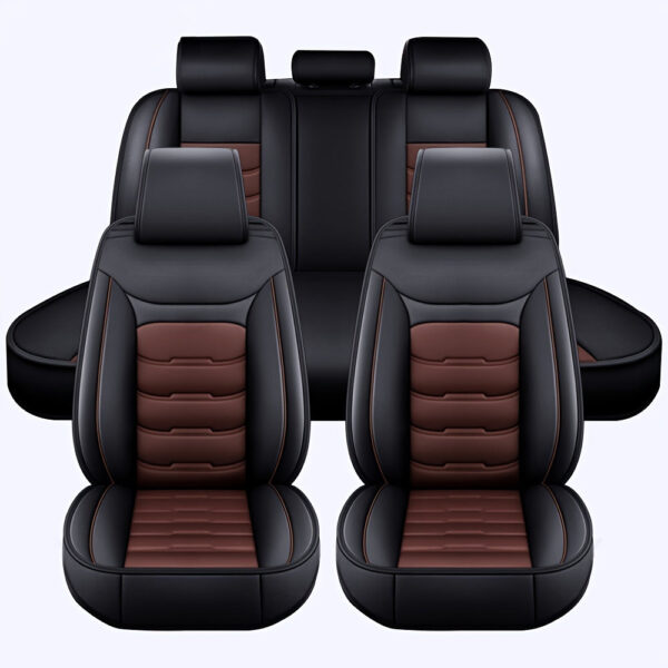 Universal 5-Seat Car Seat Cover Set Waterproof Faux Leather