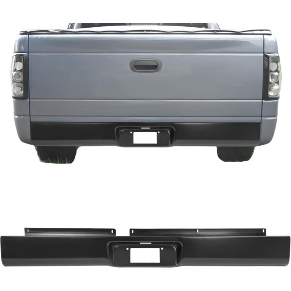 Black Steel Rear Bumper Roll Pan for Dodge Dakota 1997-2004