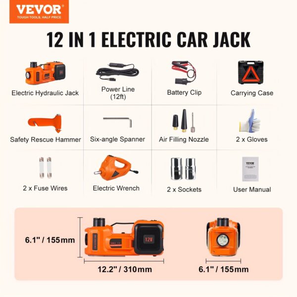 Electric Car Jack 5 Ton Hydraulic Lift with Impact Wrench - Image 6