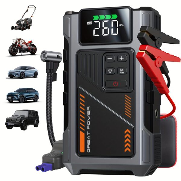 Car Jump Starter with Air Compressor 3000A Peak 150PSI Digital Tire Inflator - Image 7