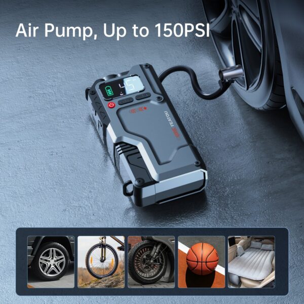 5000A Portable Car Jump Starter with Air Compressor - Digital Display - Image 6