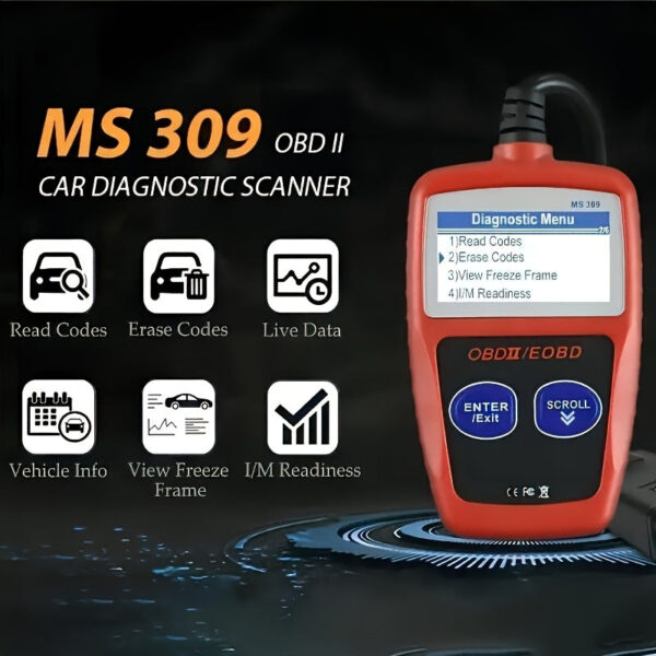 MS309 OBD2 Car Diagnostic Scanner with LCD Display - Image 4