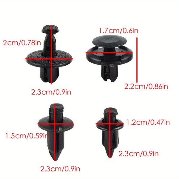 80pc Nylon Plastic Rivet Fastener Set M6-M8 for Auto Body Repair