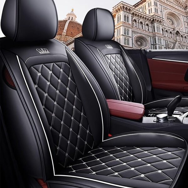 Car Seat Covers Full Set Faux Leather 5-Seat Universal Fit - Image 17