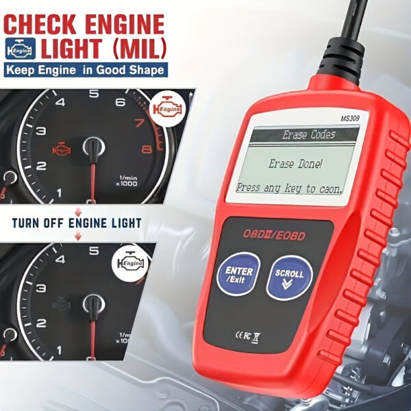 MS309 OBD2 Car Diagnostic Scanner with LCD Display - Image 5
