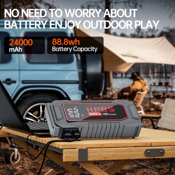 Portable Car Jump Starter 12V Power Bank with LED Display - Image 4