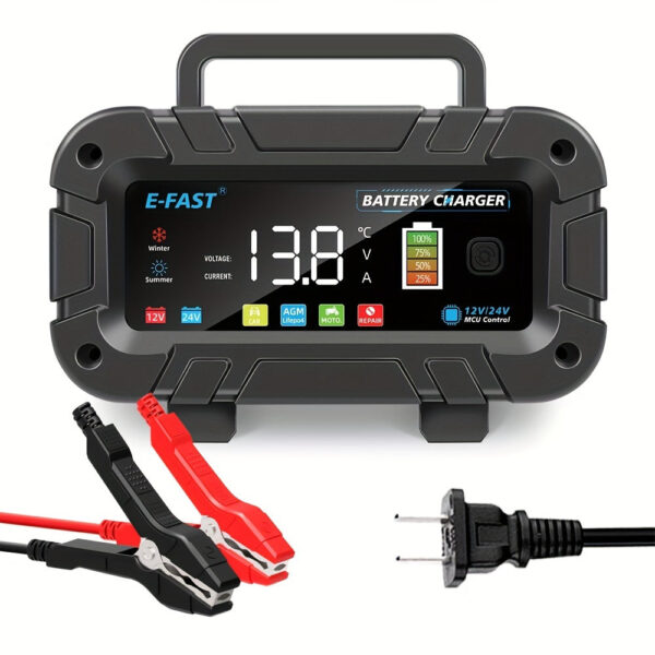 12V/24V Battery Charger for LiFePO4 Lead Acid Batteries 8-Stage Smart Charger - Image 3