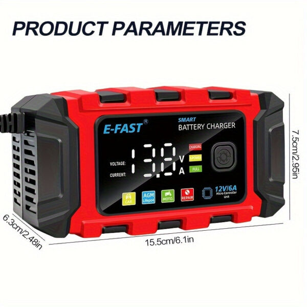12V 6A Smart Car Battery Charger and Maintainer - Image 3