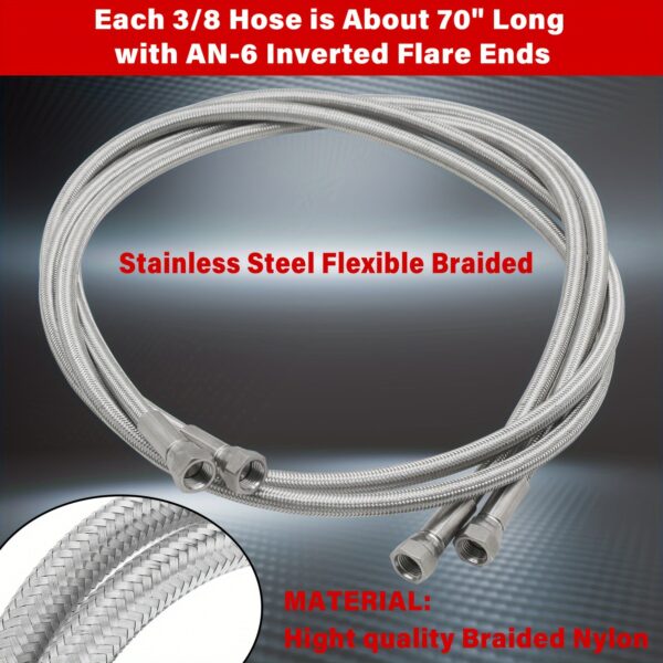 70-inch 6AN Braided Transmission Cooler Lines for GM Ford - Image 6